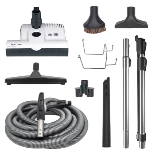 SEBO Deluxe Central Vacuum Kit with White ET-1 Power Head