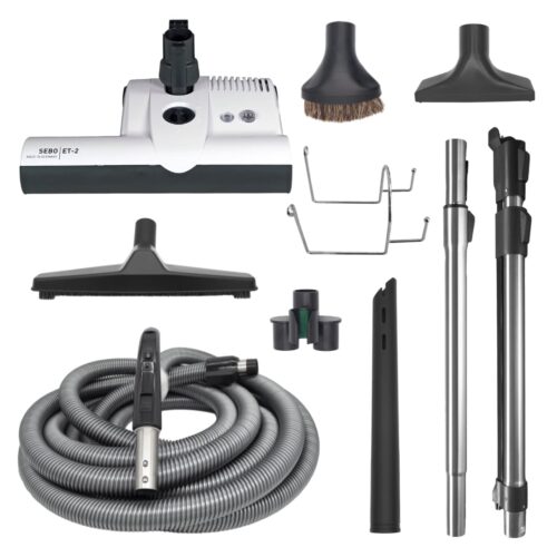SEBO Deluxe Central Vacuum Kit with White ET-2 Power Head