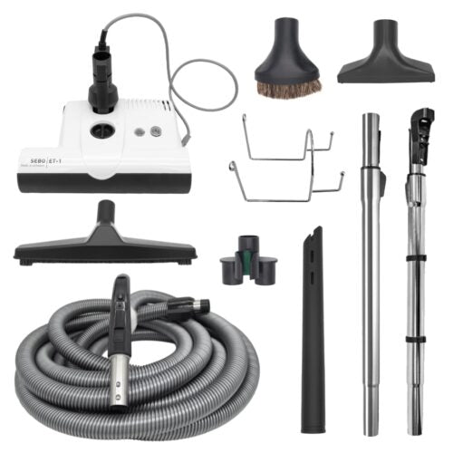 SEBO Standard Central Vacuum Kit with White ET-1 F2 Power Head