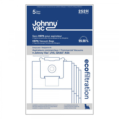 HEPA Microfilter Bag for Johnny Vac JV5 and Ghibli AS5 - 5/pkg
